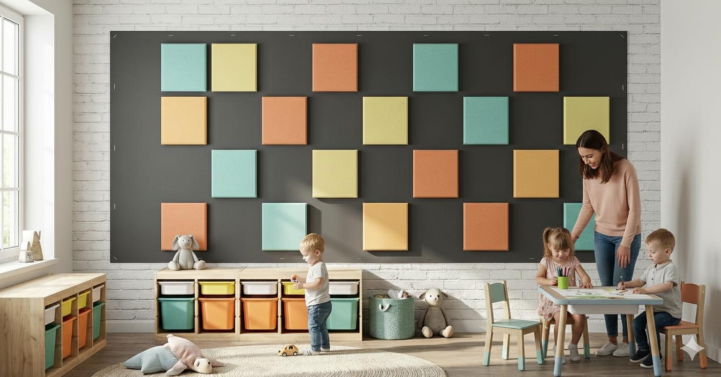 Children playing happily in the supervised Kid Corner at Mom’s Oasis